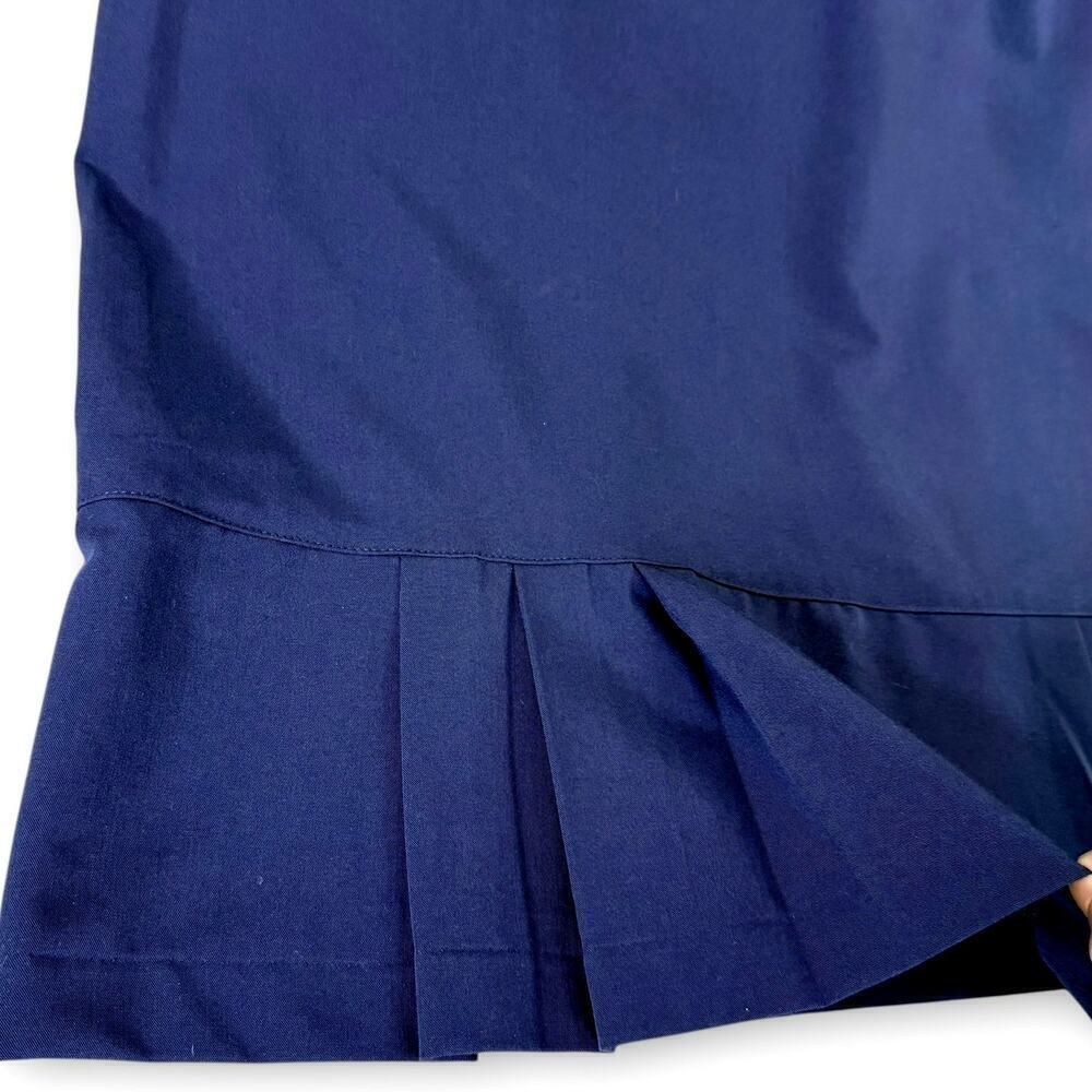 N Touch Vintage Casual Pleated Hem Pencil Skirt Back Zip Stretchy Size 14 Blue - Picture 6 of 9